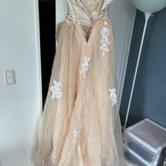 ロングドレス⭐︎ピンク&オフホワイトの画像