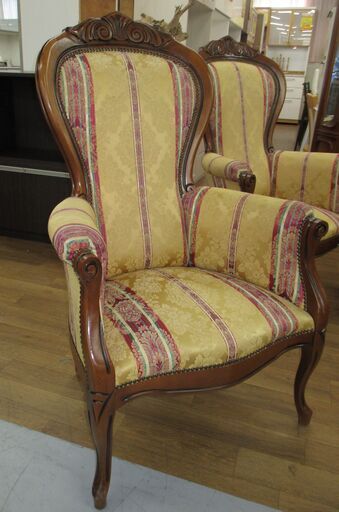 R238 イタリア製 アンティーク 椅子 幅60cm 4脚 セット Used