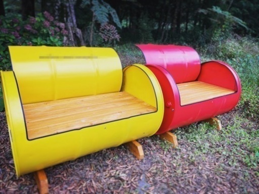 【ガーデンファニチャー】リメイクドラム缶チェアお作り致します