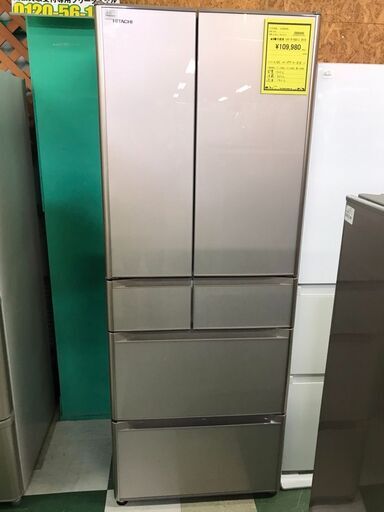 日立　冷蔵庫　R-XG51J　2019年製　6ドア　真空チルド　大容量　505L　ファミリータイプ　おしゃれ　クリーニング済み　ジャングルジヤングル貝塚店　貝塚市　二色浜