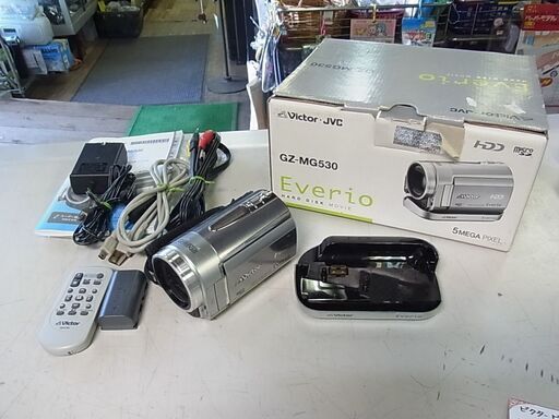 JVC　ハードディスクムービー　Everio　エブリオ　GZ-MG530　ビデオカメラ　Victor　ビクター　HDD30GB　マイクロSDHCカード　2008年製