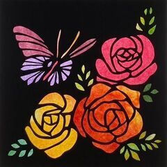 薔薇と蝶の切り絵講座予約受付中