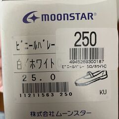 50%OFF　新品　25.0cm　[ムーンスター] 上履き 日本製 ビニール バレー キッズの画像