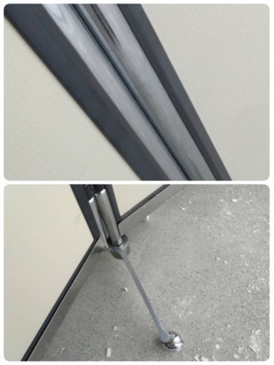 ● 三つ折り パーテーション H1830  W900～2070mm 間仕切り 衝立 キャスター付き 簡易 設置 オフィス  商談 イベント 展示会 会場 などに！  中古品 ③