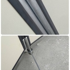 ● 三つ折り パーテーション H1830  W900～2070mm 間仕切り 衝立 キャスター付き 簡易 設置 オフィス  商談 イベント 展示会 会場 などに！  中古品 ③の画像