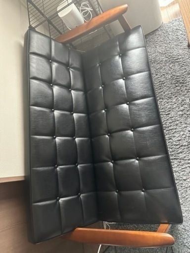 超美品【カリモク60】Kチェア2シーター 幅133cm W36143 スタンダードブラック