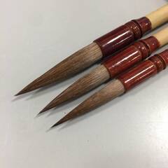 ○中国毛筆 3本セット 筆 ふで 習字道具 筆記用具 箱付き 中古品扱い(NF230914)Zi-514-3Wの画像