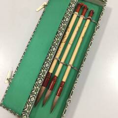 ○中国毛筆 3本セット 筆 ふで 習字道具 筆記用具 箱付き 中古品扱い(NF230914)Zi-514-3Wの画像