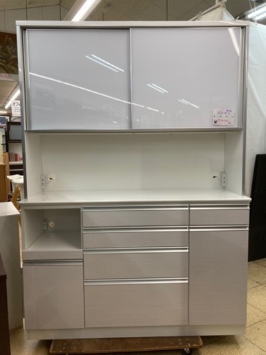 株式会社 長 シュシュ キッチンボード 食器棚 ホワイト 【2番】