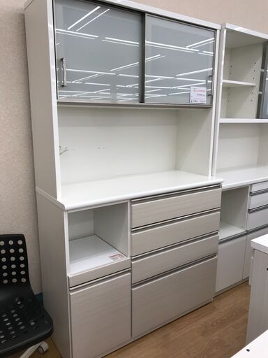 ★ジモティ割あり★ ニトリ 食器棚 ホワイト H206×W120×D50 クリーニング済み KJ4298