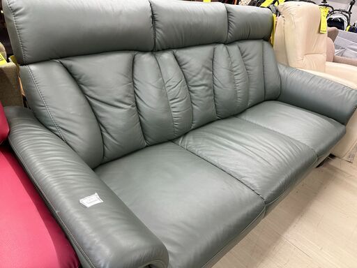 ジモティ来店特価!!　3人がけソファー　ニトリ　モスグリーン　　J-0214