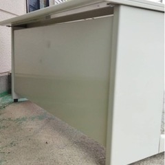 【美品】スチール机　スチール袖　ホワイト　ｗ140ｃｍ　事務机　の画像