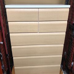 ☆中古￥7,800！6段タンス　家具　収納家具　幅89㎝ｘ奥行42㎝ｘ高さ139㎝　【BB023】
