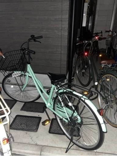 自転車　ミント色