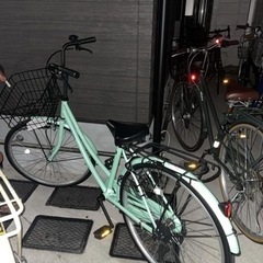 自転車　ミント色