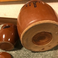 梅干しの壺 大、小 2個の画像