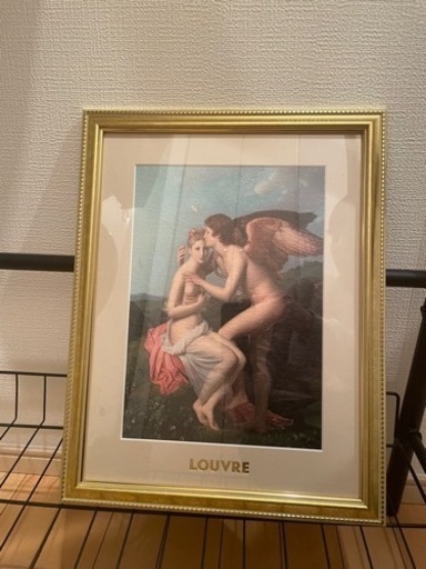 ルーヴル美術館展　『アモルとプシュケ』　ポスター＋額縁
