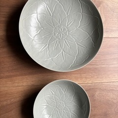 JICON　磁今　花彫浅鉢 大 小 セット