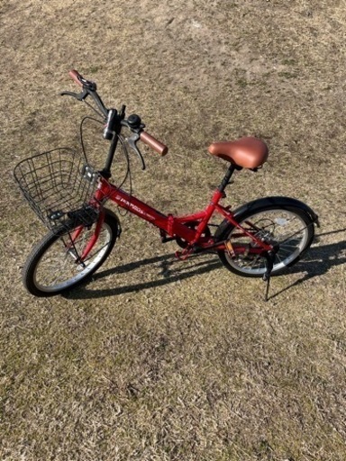 【2/4.2/11.2/12引渡し】折りたたみ自転車　6段階ギア　レッド 赤 自転車