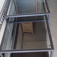 スライドガラステーブル、テーブル、２段式の画像