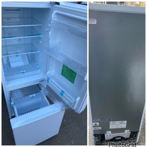 2023年製❄️YAMADA yselect YRZF15J ヤマダオリジナル ２ドア冷蔵庫 (156L・右開き) ホワイト(0131