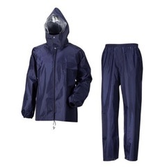 【未使用品】【コーコス信岡】Lサイズ レインスーツ ネイビー現場仕事、畑仕事、庭仕事にどうぞの画像
