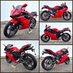 ★外車 Megelli250R★ 希少 外装美車 低走行 6758km 早い者勝ち LWGYDNL FI インジェクション 水冷 4サイクル 250cc フルカウル メガリ250Rの画像