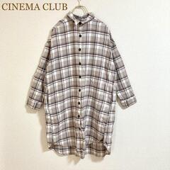 シネマクラブ ゆったりオーバーサイズ シャツ チェック ブラウン...