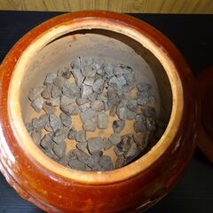 陶器製石焼き芋壺（専用石付）　未使用品の画像