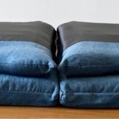 座椅子 ×2 ネイビー 武田コーポレーション(Takeda corporation) 37×48×41㎝ コンパクト K0-CZ37NVの画像