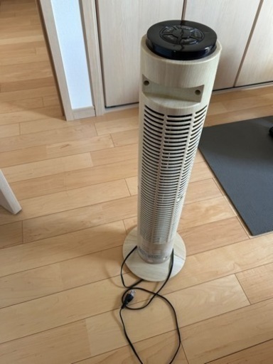スリム デスク タワー ファン 扇風機 サーキュレーター 木目 キャンプ アウトドア 首ふり タイマー3段階調整