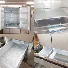 大型冷蔵庫 620L 2015年製 6ドア 日立 R-X6200E 真空チルド 大容量 フレンチドア 電動引出し 自動製氷 600Lクラス☆ 札幌市 北区 屯田  の画像