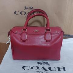 COACH ミニボストンバッグ 赤