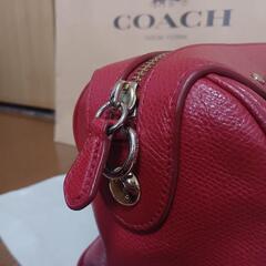 COACH ミニボストンバッグ 赤の画像