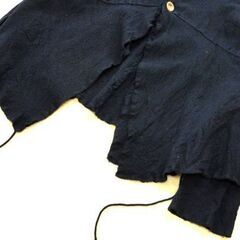 R3 45rpm ウール100％ 1釦 ジャケット ネイビー/紺 R刺繍 チュニック カーディガン サイドベンツ 薄手 札幌市 中央区 南12条の画像