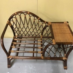 サイドテーブル付き🌿‬ ラタン家具🧸 ラタン ベンチ 椅子 藤 ...