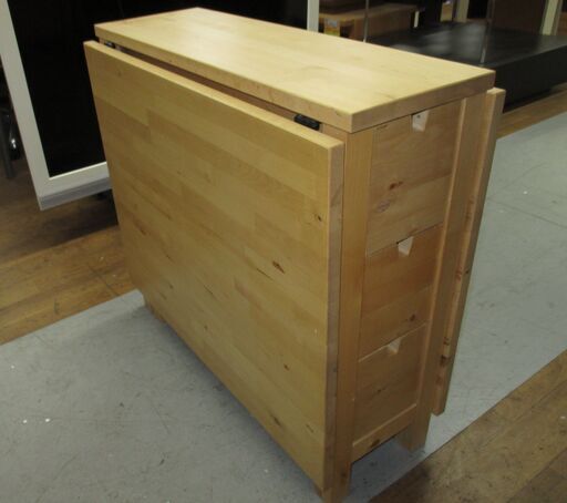 R503 IKEA NORDEN ノールデン ゲートレッグテーブル, 引き出し付、Used