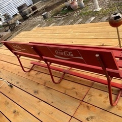 昭和レトロ 仙台コカコーラ 木製ベンチ 長椅子 ビンテージ