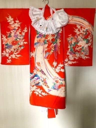 【美品】正絹 祝い着 お宮参り 産着 長襦袢付き 18-11