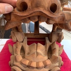 木彫　獅子頭　荒井寿斎作の画像