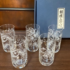 『予約済』【未使用】相撲グラス①　5個セット　※箱つき