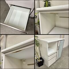 W 15941  NITORI 一枚ガラス扉キッチンカウンター　キッチンボード　食器棚   ◆大阪市内・東大阪市他 5,000円以上ご購入で無料配達いたします！◆ ※京都・高槻・枚方方面◆神戸・西宮・尼崎方面◆奈良方面、大阪南部方面　それぞれ条件付き無料配送あり！            の画像