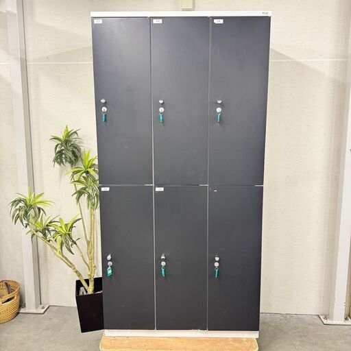 W 15940  PLUS 6人用　スチールロッカー　鍵付き   ◆大阪市内・東大阪市他 5,000円以上ご購入で無料配達いたします！
