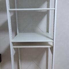 冷蔵庫ラック　［木製］　レンジラック　キッチンラック　白　ホワイト