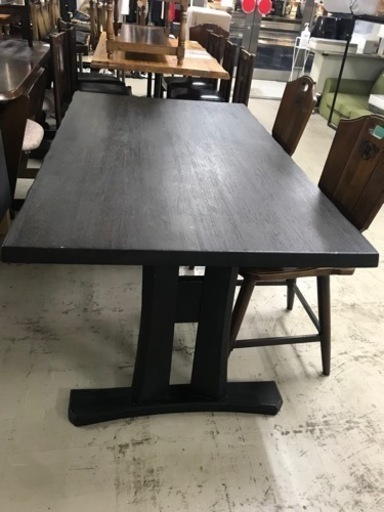 O2402-064 RELACT INDUSTRY ダイニングテーブルセット カリモク椅子2脚 テーブル天板汚れ・コップ跡あり 中古