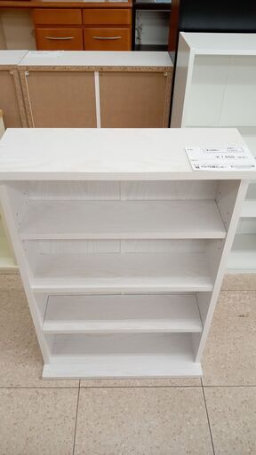 ★ジモティ割あり★  本棚 白 H90×D22×W60.5 クリーニング済み TJ4019