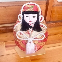 昭和レトロ ダルマ 夫婦 人形 達磨 2体 ガラスケース付の画像