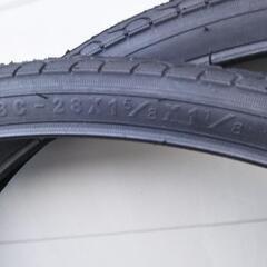 クロスバイク自転車タイヤ前後、チューブ前後、ブレーキパッド前後の画像