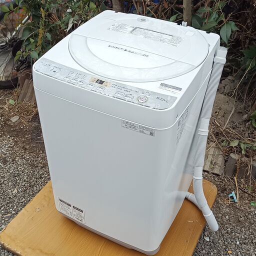 ★美品!!お届け可!!★ SHARP 6.0㎏ 全自動洗濯機 ES-GE6C 2019年製
