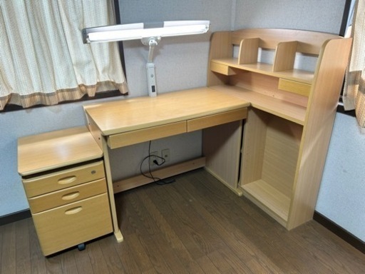 【受付終了】多機能学習机同一品２台セット※バラ売り可 受付終了】多機能学習机同一品2台セット※バラ売り可